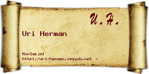 Uri Herman névjegykártya